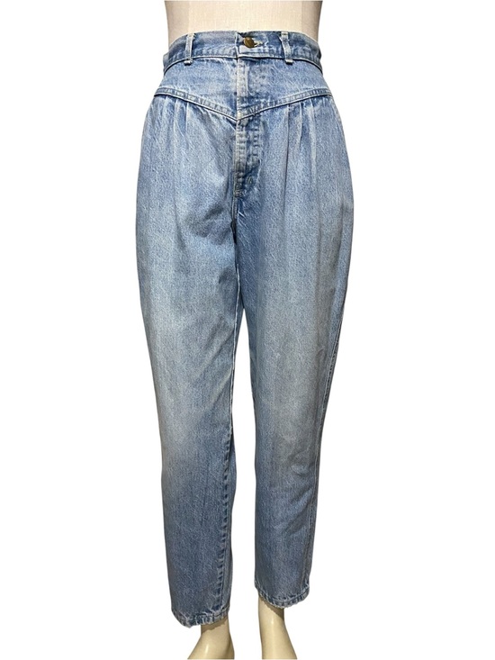 Vintage Denim - Vintage 80s Sunset Blues Light Wash Cotton Yolk Jeans 30 x 28 Normcore Americana